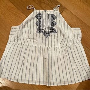 BCBG generation Blue and White Halter Embroider M